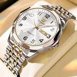 OLEVS Watches for Man 9970 Golden White