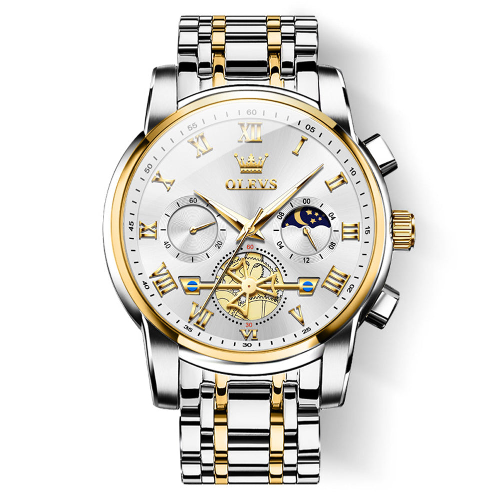 Two Tone Strap - White Dial Gold Trim