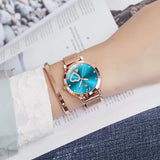 OLEVS 5189+DW Rose Gold Watches for Women Fashion Dress Elegant Luxury Womens Watches Japanese Analog Quartz Diamond Waterproof Luminous Ladies Watches Bracelet Gifts Set Reloj para Mujer
