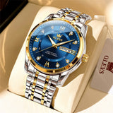 OLEVS Watches for Man 5513 Golden Blue
