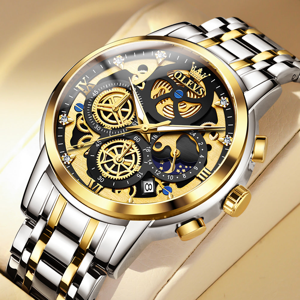 OLEVS Watches for Man 9947 Golden Black