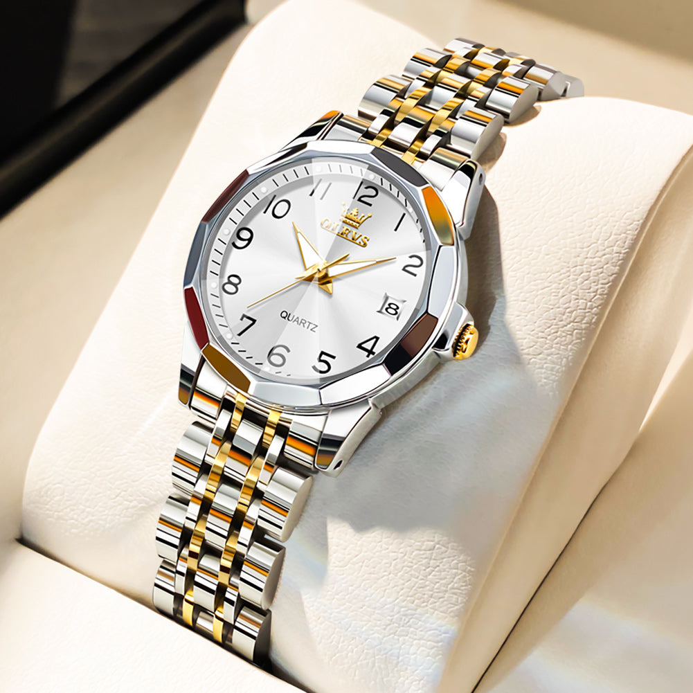 OLEVS Watches for Woman 9970 Golden White