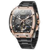 OLEVS 6016 Watches for Men Automatic Mechanical Luxury Dress Big Face Self Winding Tourbillon Skeleton Luminous Wrist Watches