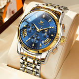 OLEVS Watches for Man 2892 Golden Blue