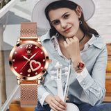 OLEVS Watches for Woman 5189 Rose Red DW