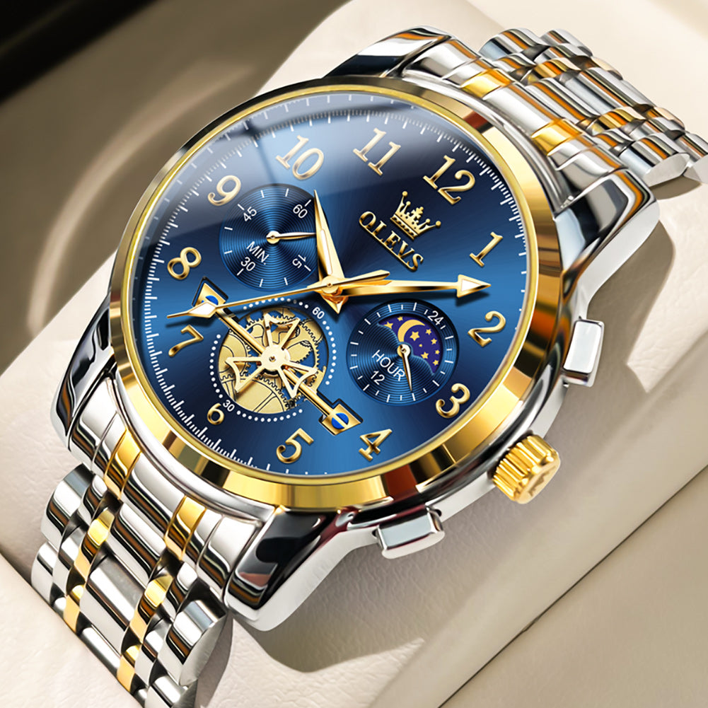 OLEVS Watches for Man 2900 Golden Blue