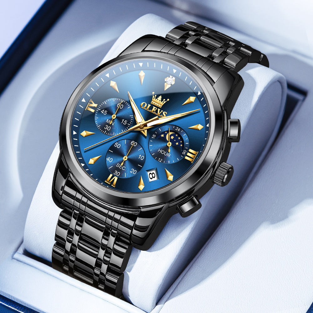 OLEVS Watches for Man 3639 Black Blue