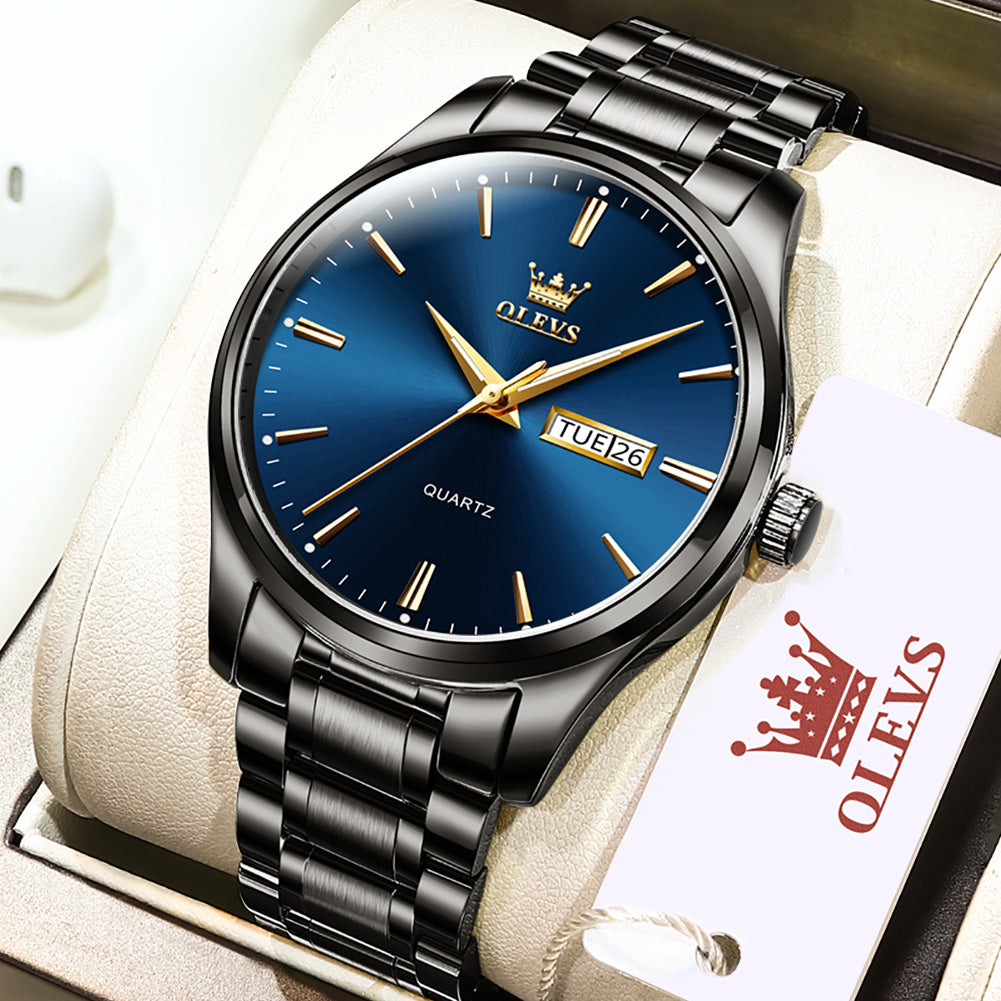 OLEVS Watches for Man 6898 Black Blue