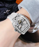 OLEVS 6016 Womens Automatic Mechanical Watches Diamond Elegant Luxury Waterproof Wrist Watch for Ladies