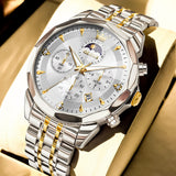 OLEVS Watches for Man 3673 Golden White