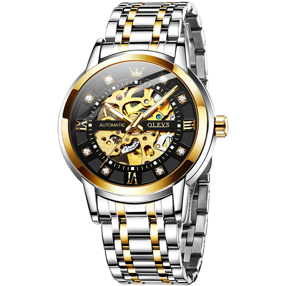 Two Tone Strap - Black Dial Gold Trim