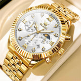 OLEVS Watches for Man 2932 Golden White