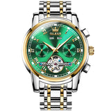 Two Tone Strap - Green Dial Gold Trim