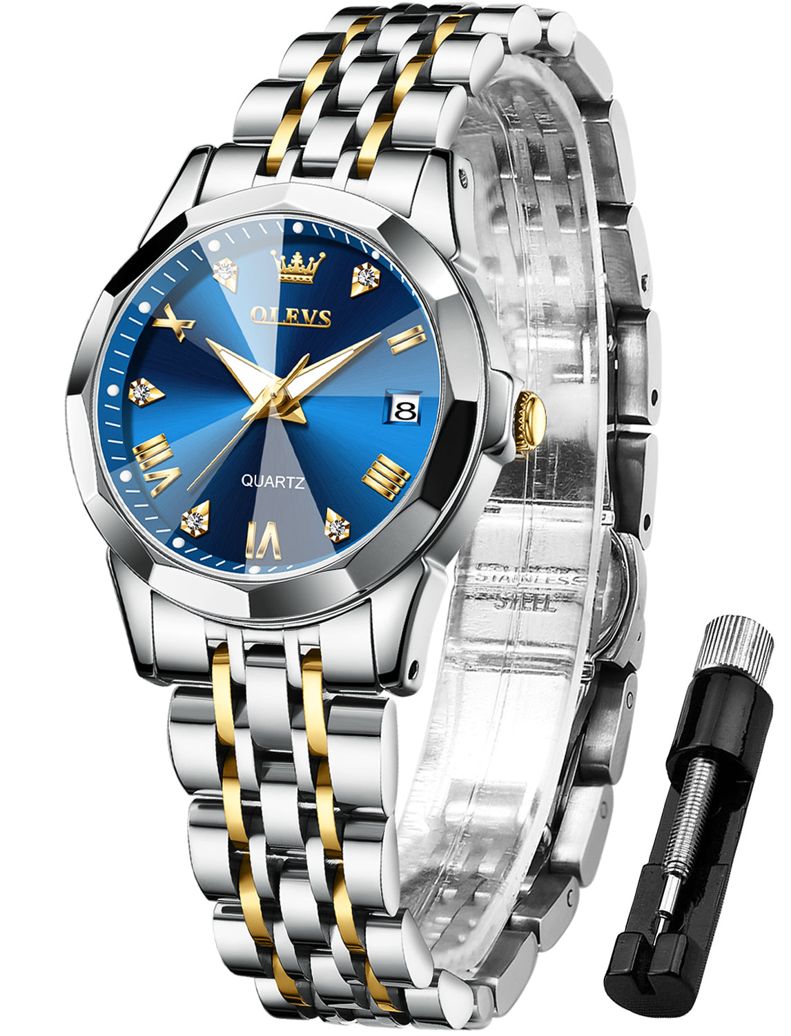 OLEVS Watches for Woman 9931 Golden Blue