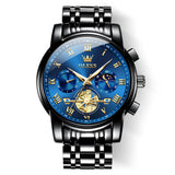 Black Strap - Blue Dial Black Trim