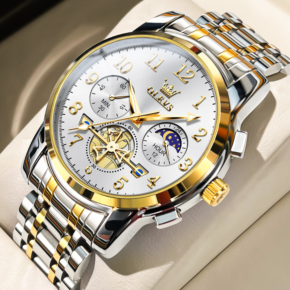 OLEVS Watches for Man 2900 Golden White