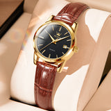 OLEVS Watches for Woman 6898 Golden Black