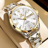 OLEVS Watches for Man 2906 Golden White