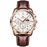 Brown Strap - White Dial Rose Trim