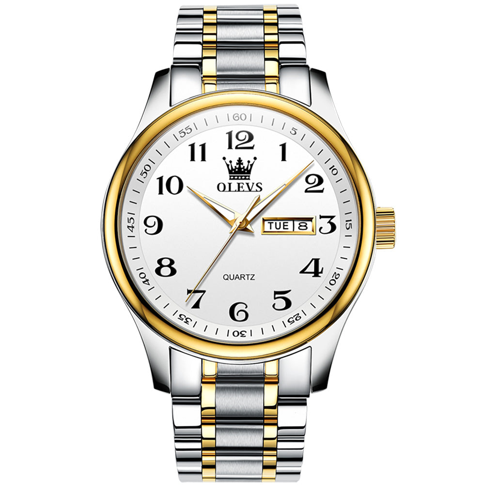 Two Tone Strap - White Dial Gold Trim