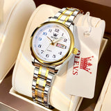 OLEVS Watches for Woman 5567 Golden White