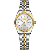 Two Tone Strap - White Dial Silver Trim