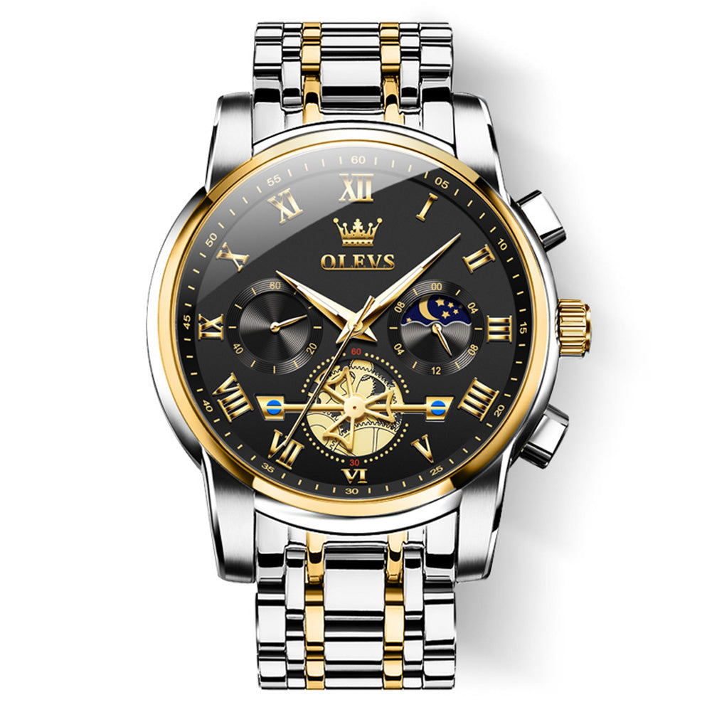 Two Tone Strap - Black Dial Gold Trim