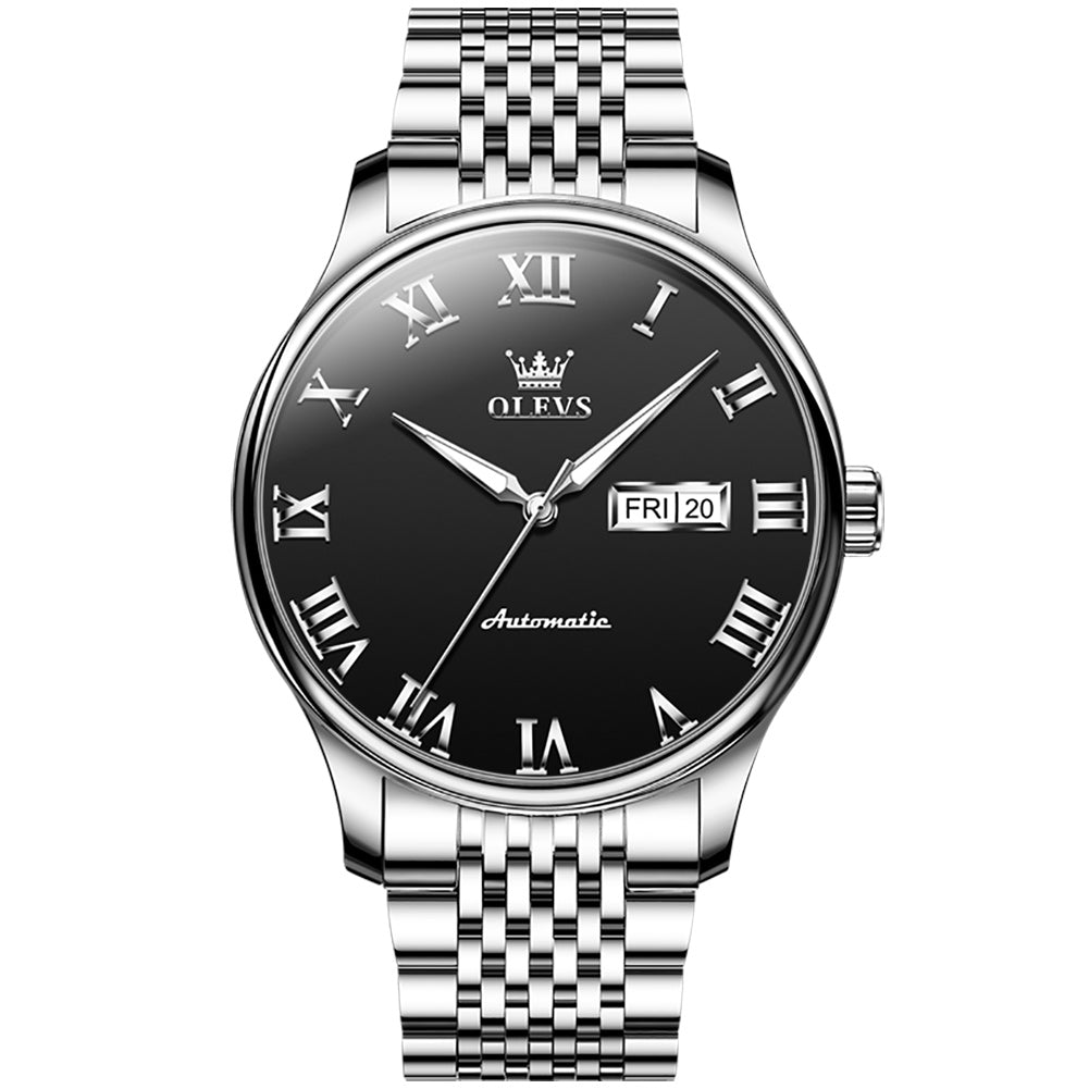 Silver Strap - Black Dial Silver Trimr