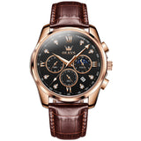 Brown Strap - Black Dial Rose Trim