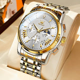 OLEVS Watches for Man 2892 Golden White