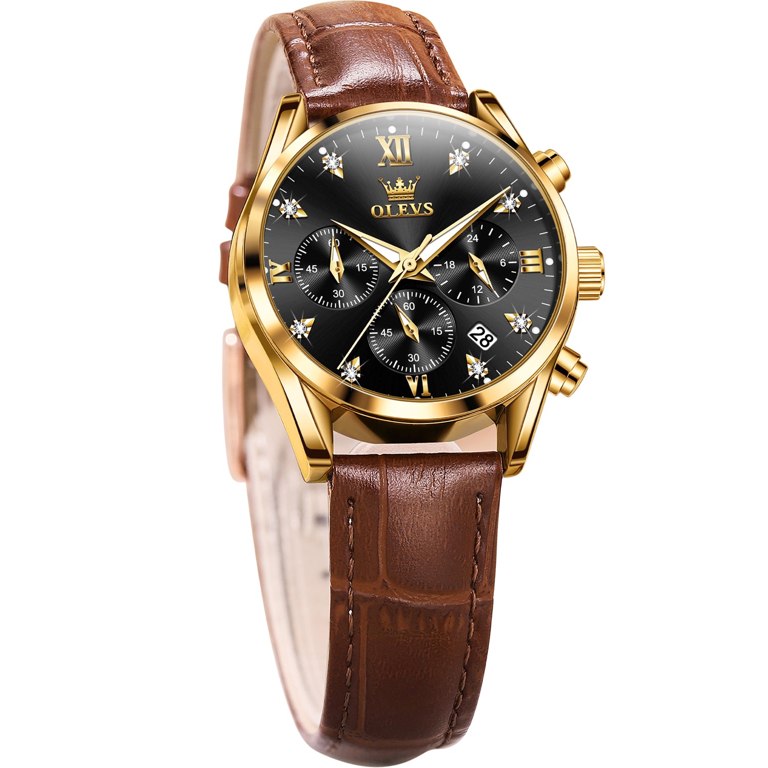 Brown Strap - Black Dial Gold Trim