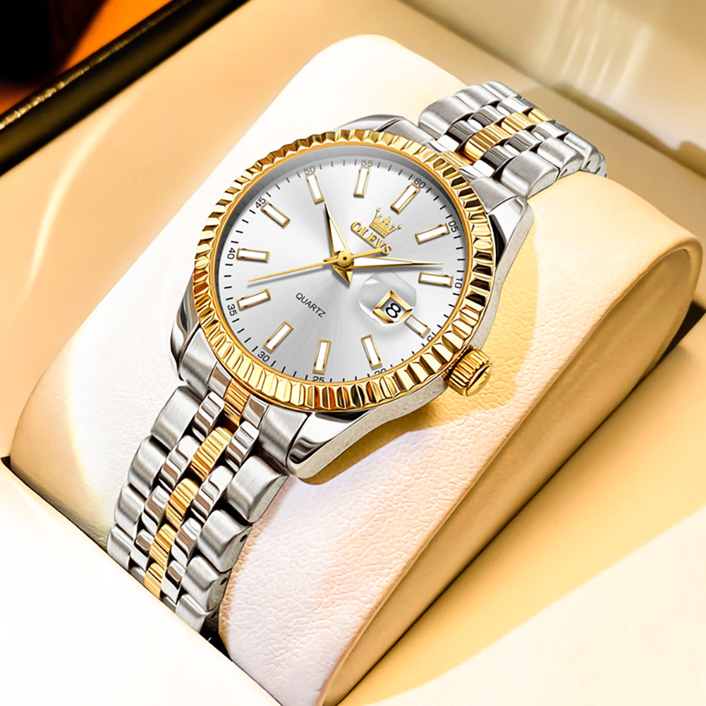 OLEVS Watches for Woman 5593 Golden White