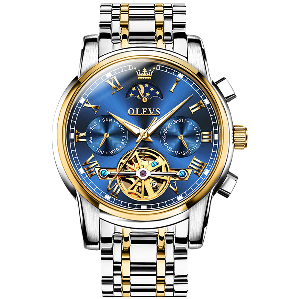 Two Tone Strap - Blue Dial Gold Trim