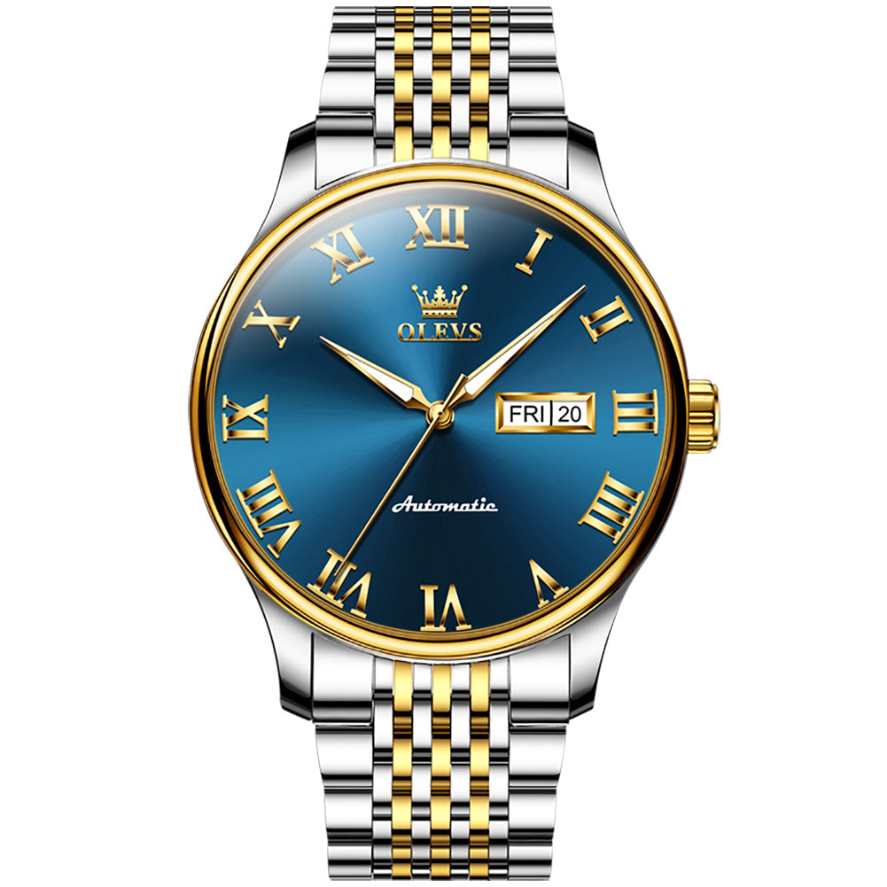 Silver Strap - Blue Dial Gold Trimr