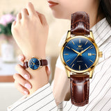 OLEVS Watches for Woman 6898 Golden Blue