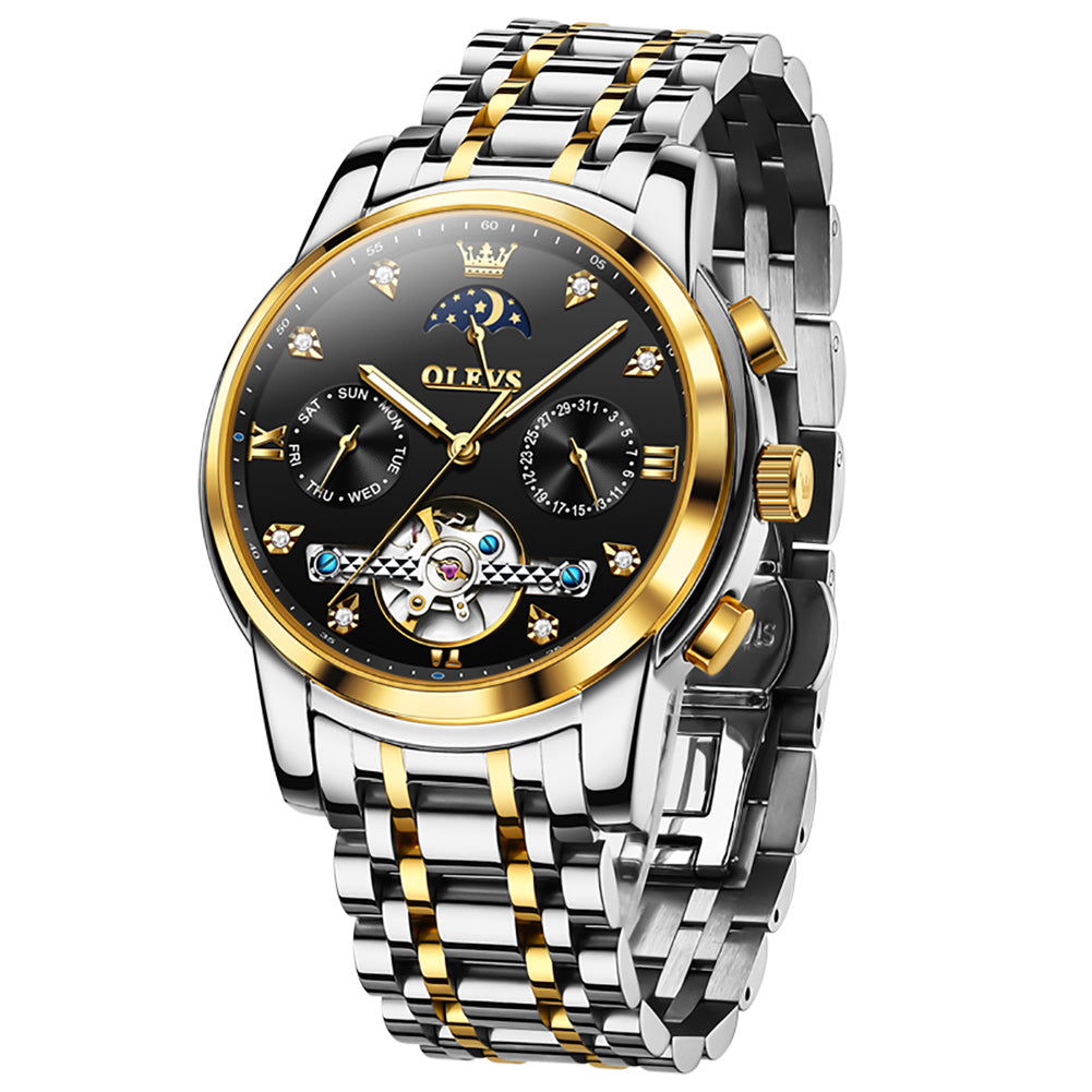 Two Tone Strap - Black Dial Gold Trim