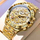 OLEVS Watches for Man 9913 Golden White