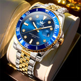 OLEVS Watches for Man 9809 Golden Blue