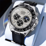 OLEVS 2875 Watches for Men Chronograph Multifunction Diamond Luminous Waterproof Silicone Wrist Watches