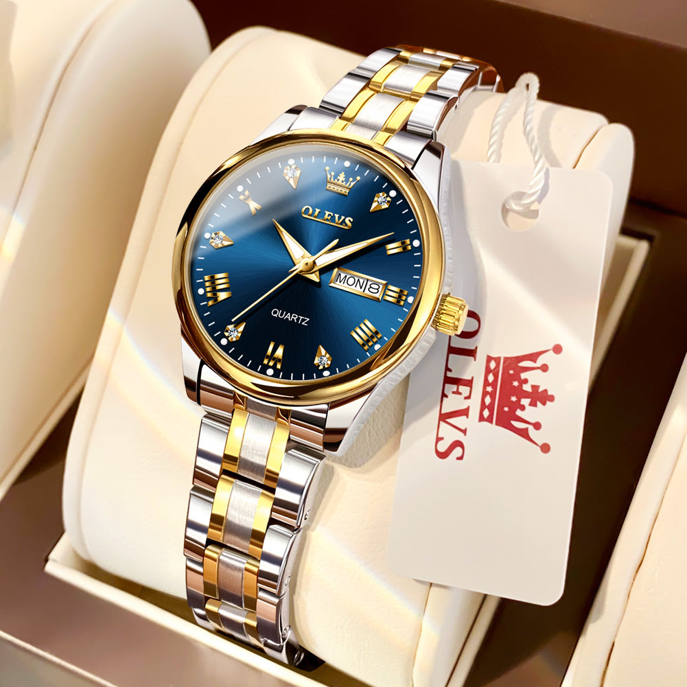 OLEVS Watches for Woman 5563 Golden Blue