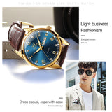 OLEVS Watches for Man 6896 Golden Blue
