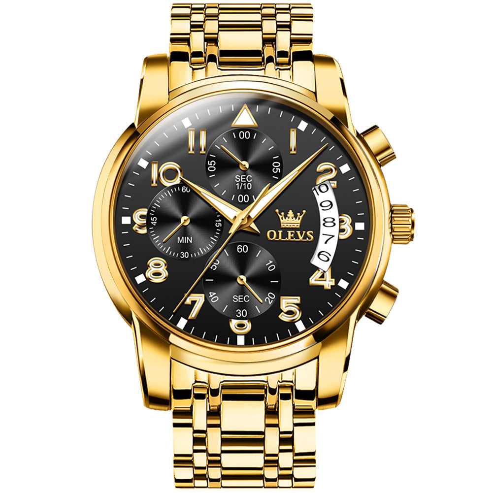 Gold Strap - Black Dial Gold Trim