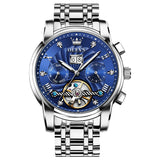 OLEVS 9910 Automatic Watches for Men Gold Luxury Dress Wrist Watch Self Winding Mechanical Skeleton Tourbillon Watch