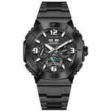 Men's Automatic Mechanical Watch Case Multi-Function Chronograph Moon Phase Year/Month/Date Display Stainless Steel Band Luxury Wrist Watch