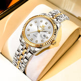 OLEVS Watches for Woman 5526 Golden·White