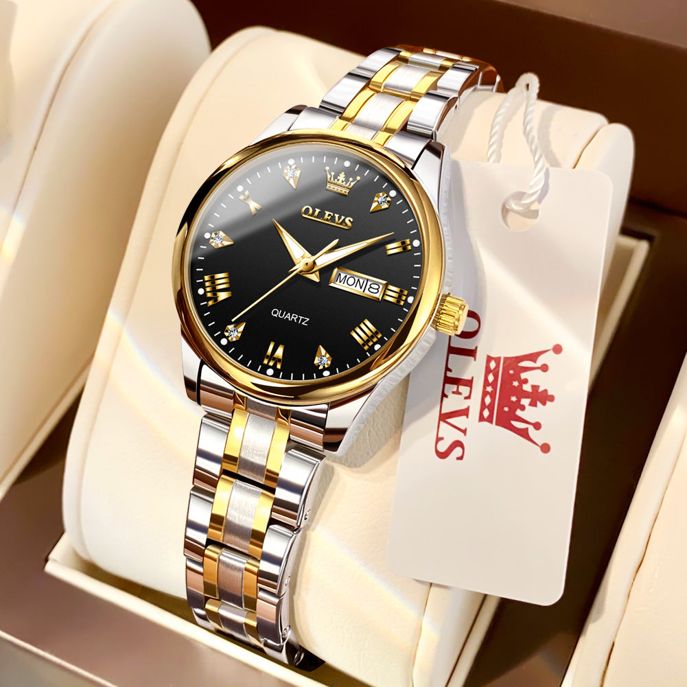 OLEVS Watches for Woman 5563 Golden Black