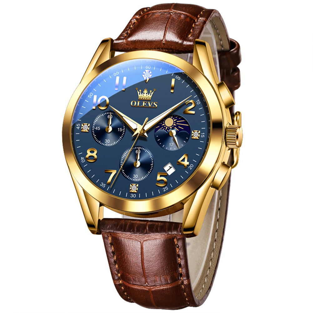 Gold Strap - Blue Dial Gold Trim