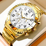 Gold Strap-White Dial Gold Trim