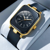 Black Strap-Black Dial Gold Trim