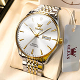 Two Tone Strap-White Dial Gold Trim